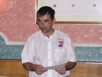 Foto: Der Präsident des Käfer-Club Lëtzebuerg Marc Bonne bei seiner Ansprache