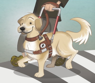 Image: Le chien guide d'aveugle "Patch"